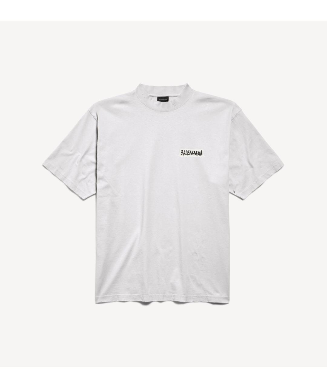 BALENCIAGA Белая хлопковая футболка, фото 1