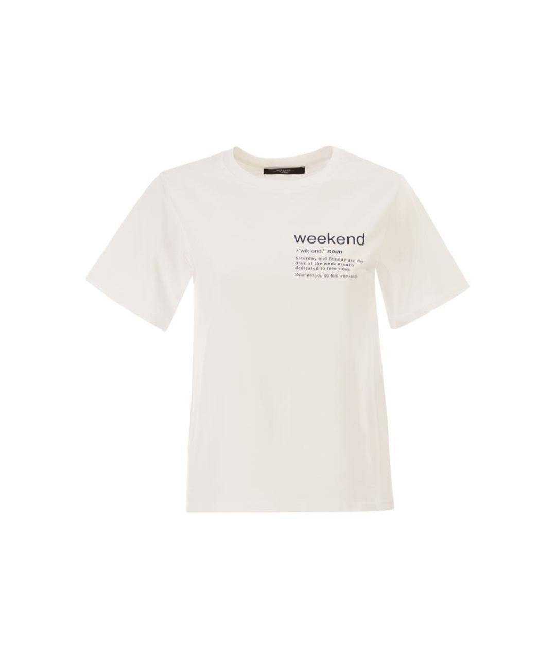 WEEKEND MAX MARA Белая хлопковая футболка, фото 1