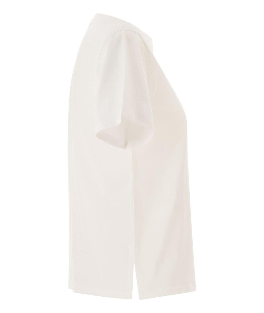 WEEKEND MAX MARA Белая хлопковая футболка, фото 3
