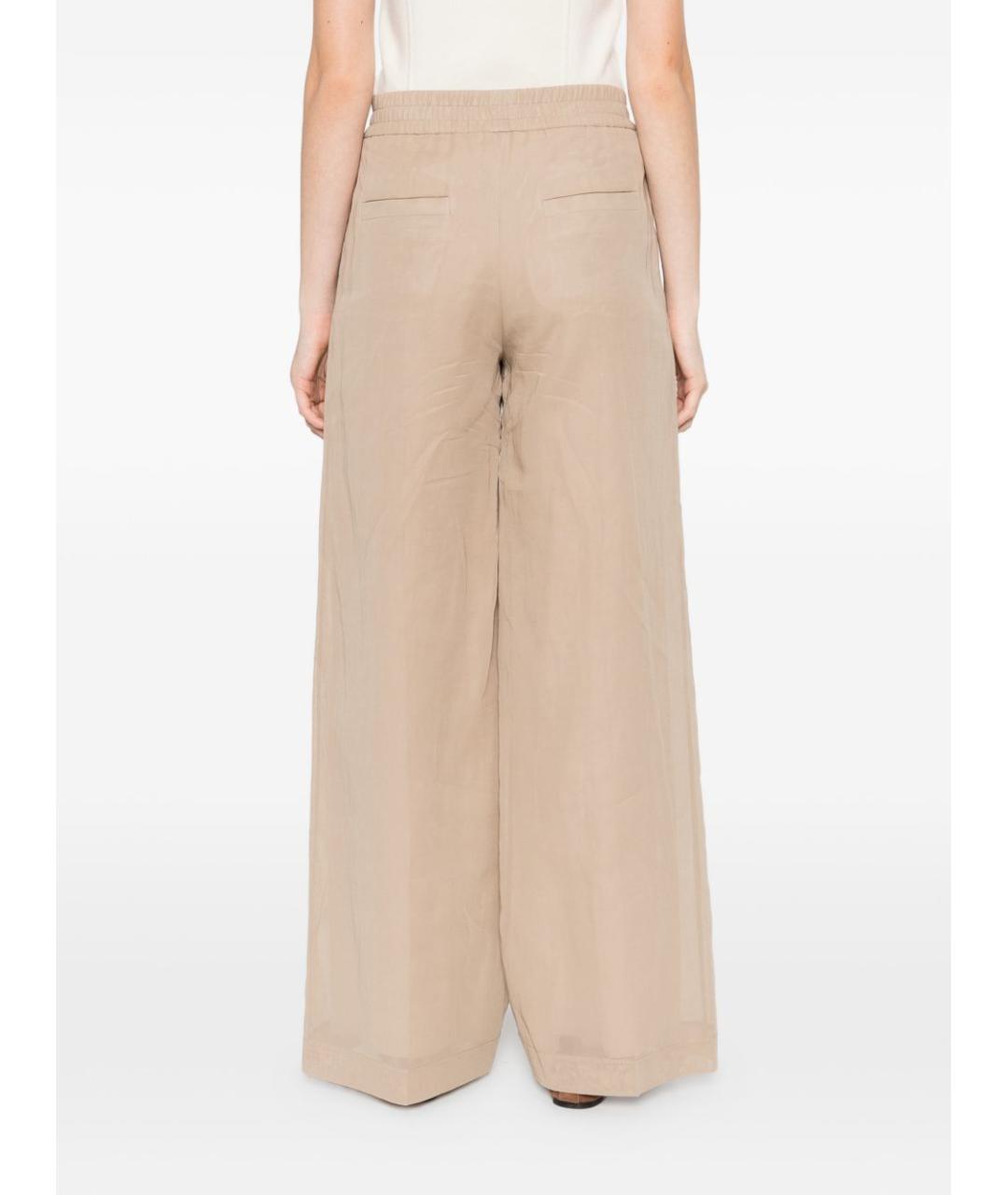BRUNELLO CUCINELLI Бежевые хлопковые прямые брюки, фото 4