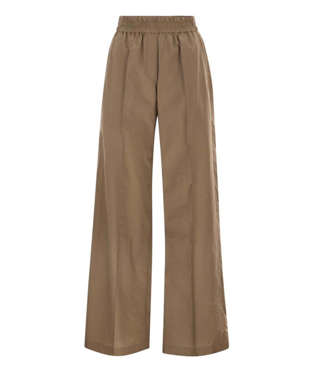 BRUNELLO CUCINELLI Бежевые хлопковые прямые брюки, фото 1