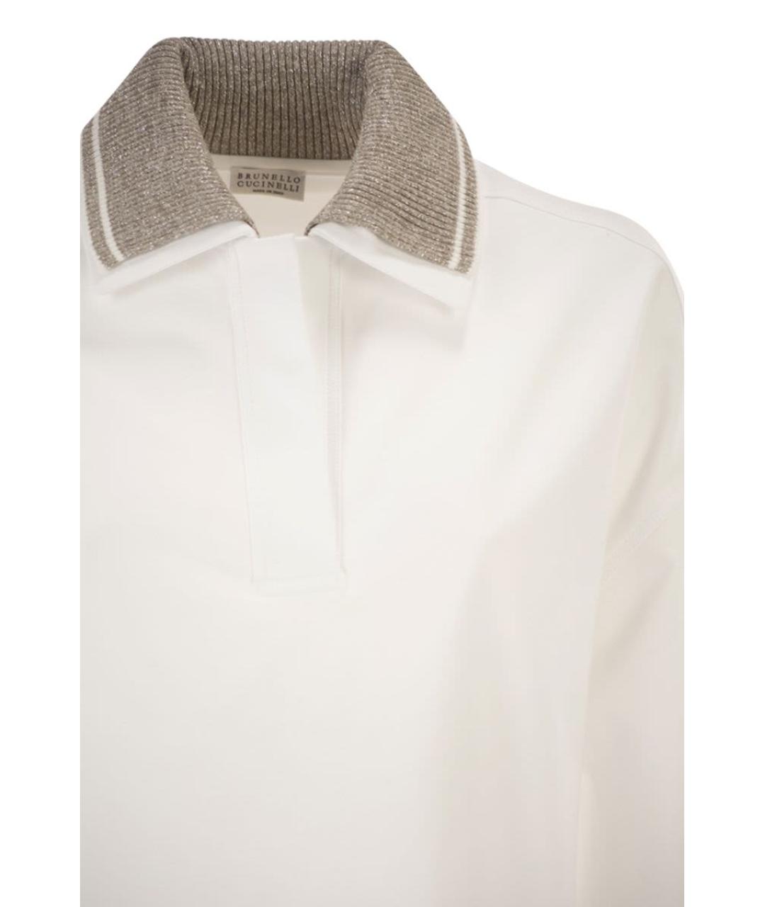 BRUNELLO CUCINELLI Белая хлопковая футболка, фото 4