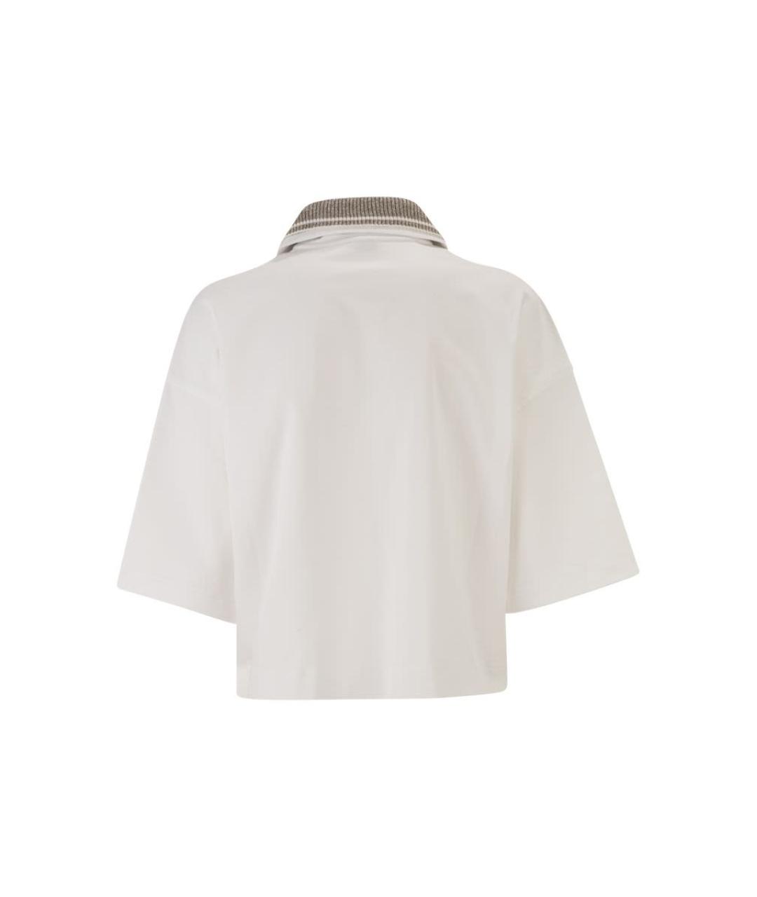 BRUNELLO CUCINELLI Белая хлопковая футболка, фото 2