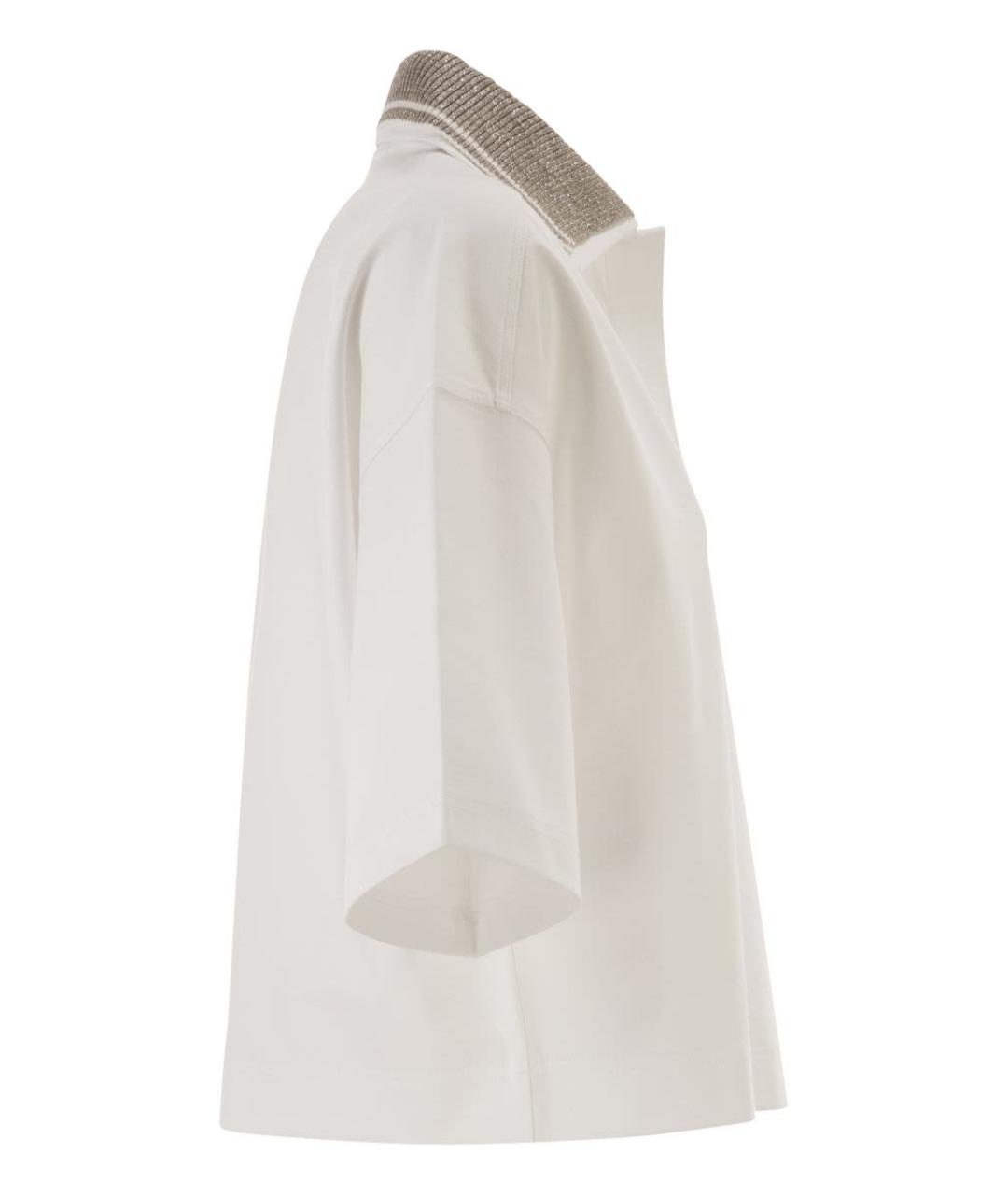 BRUNELLO CUCINELLI Белая хлопковая футболка, фото 3