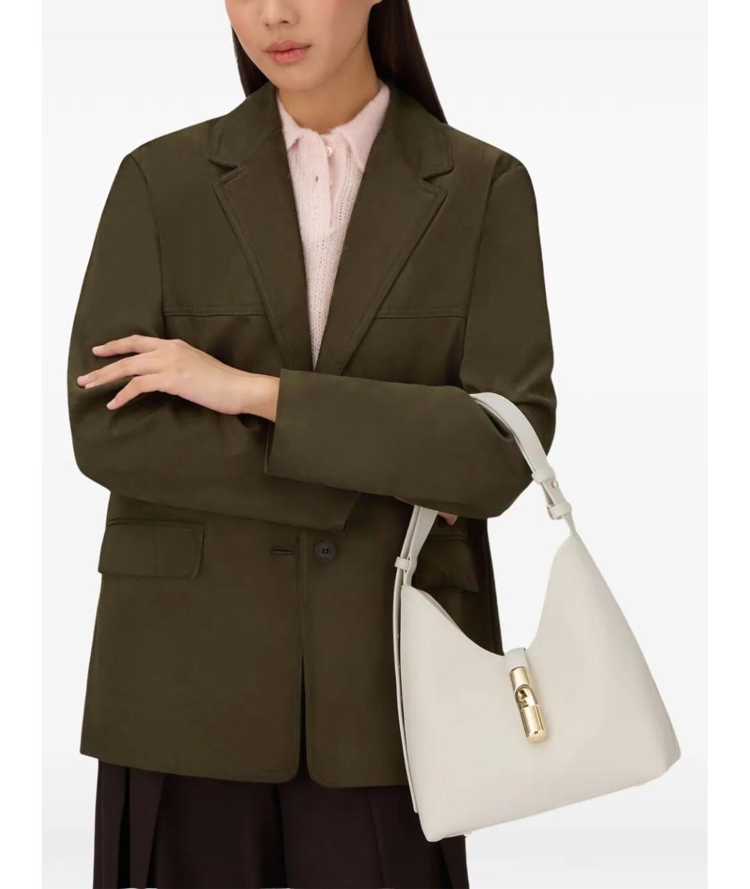 FURLA Бежевая кожаная сумка через плечо, фото 3