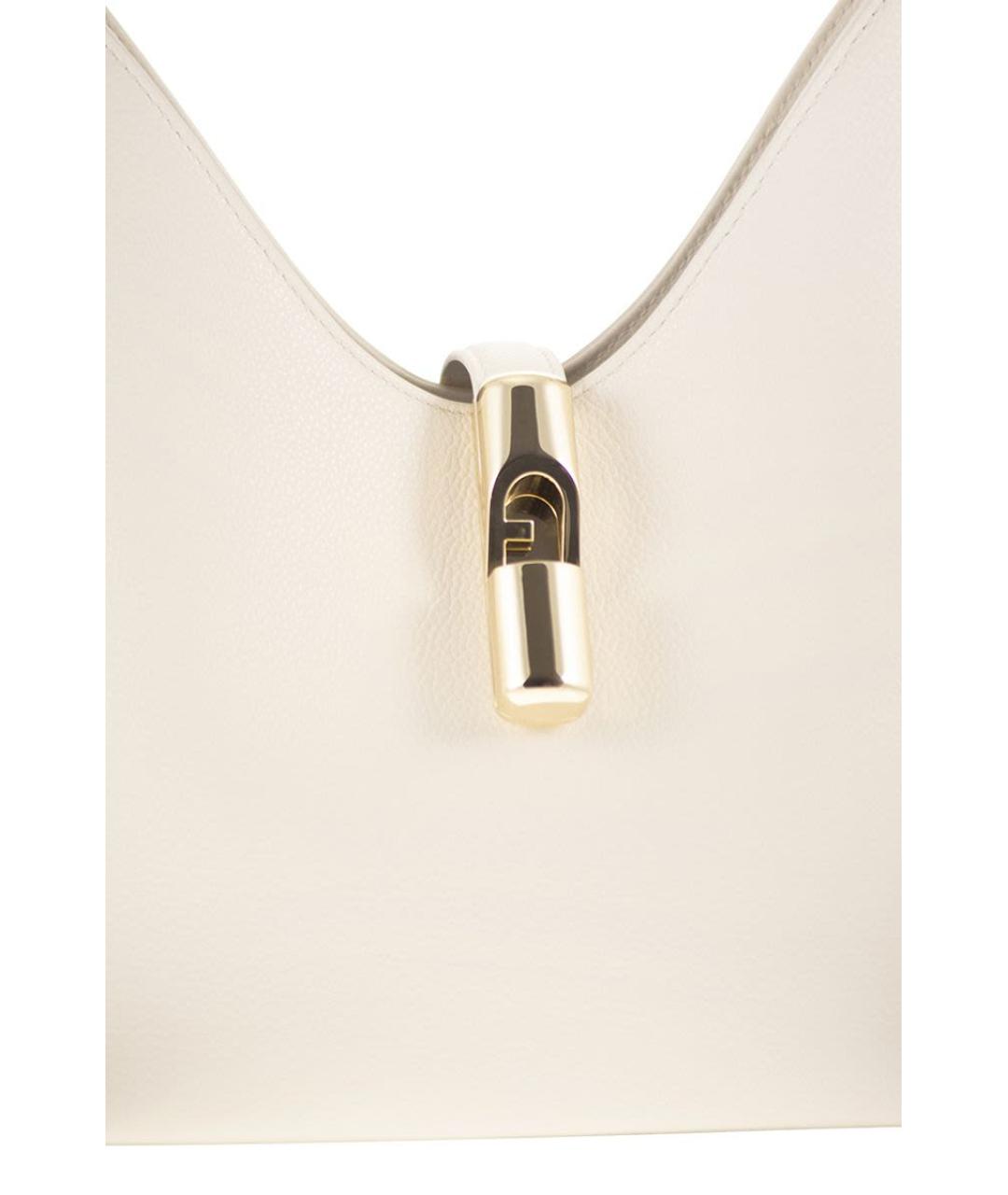 FURLA Бежевая кожаная сумка через плечо, фото 5