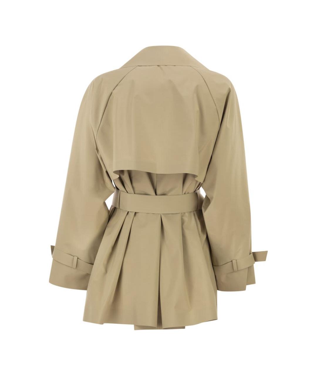 WEEKEND MAX MARA Бежевый полиэстеровый тренч/плащ, фото 2