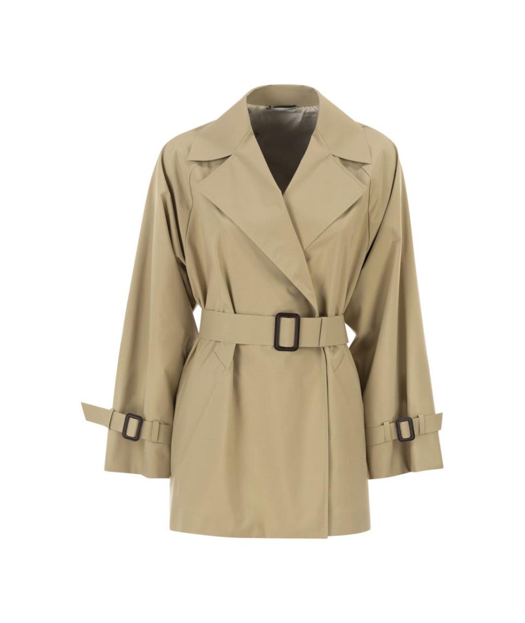 WEEKEND MAX MARA Бежевый полиэстеровый тренч/плащ, фото 1