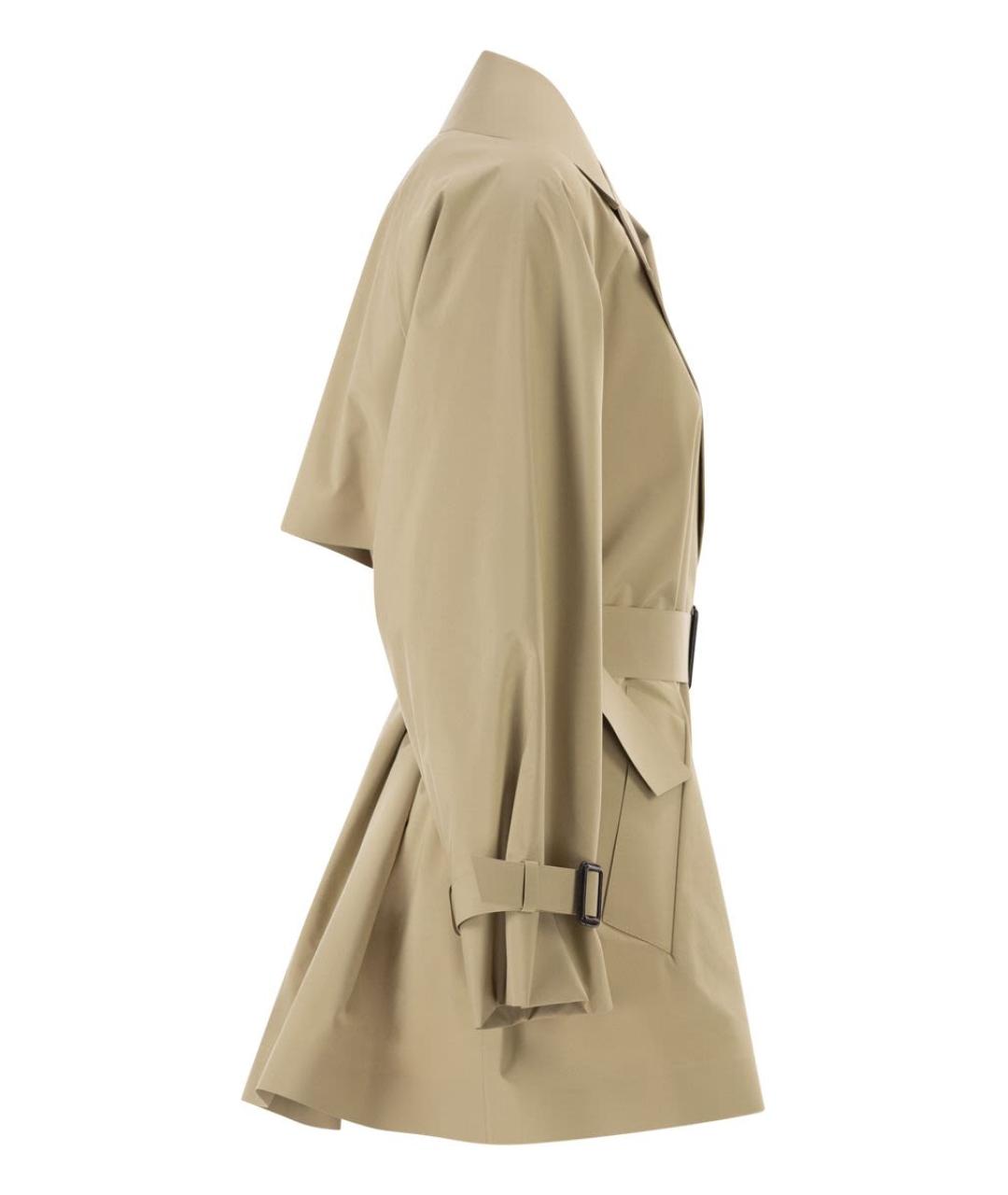 WEEKEND MAX MARA Бежевый полиэстеровый тренч/плащ, фото 3