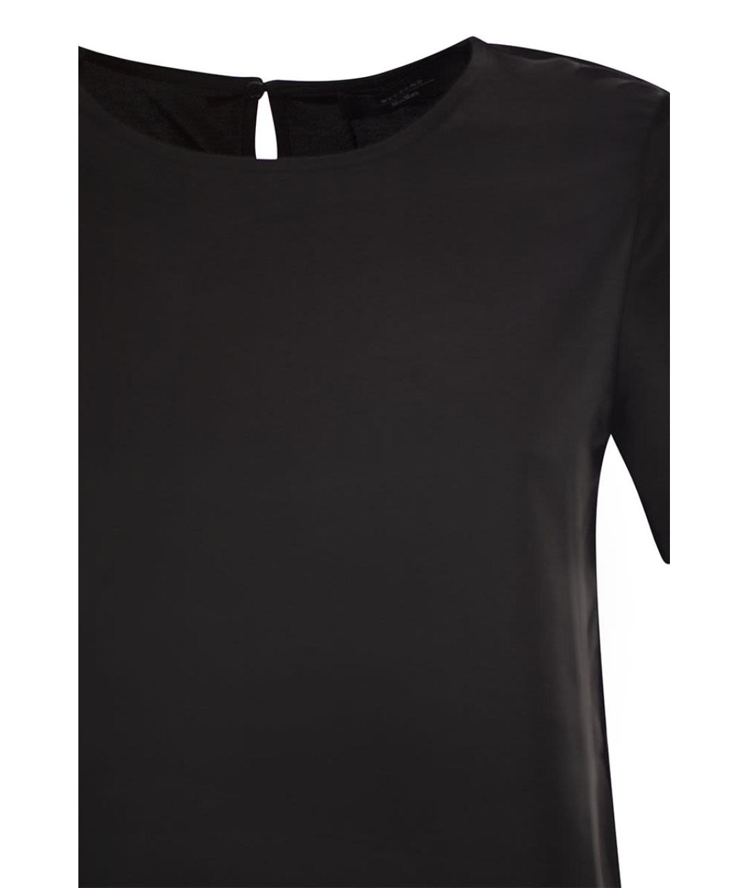 WEEKEND MAX MARA Черная полиэстеровая футболка, фото 4