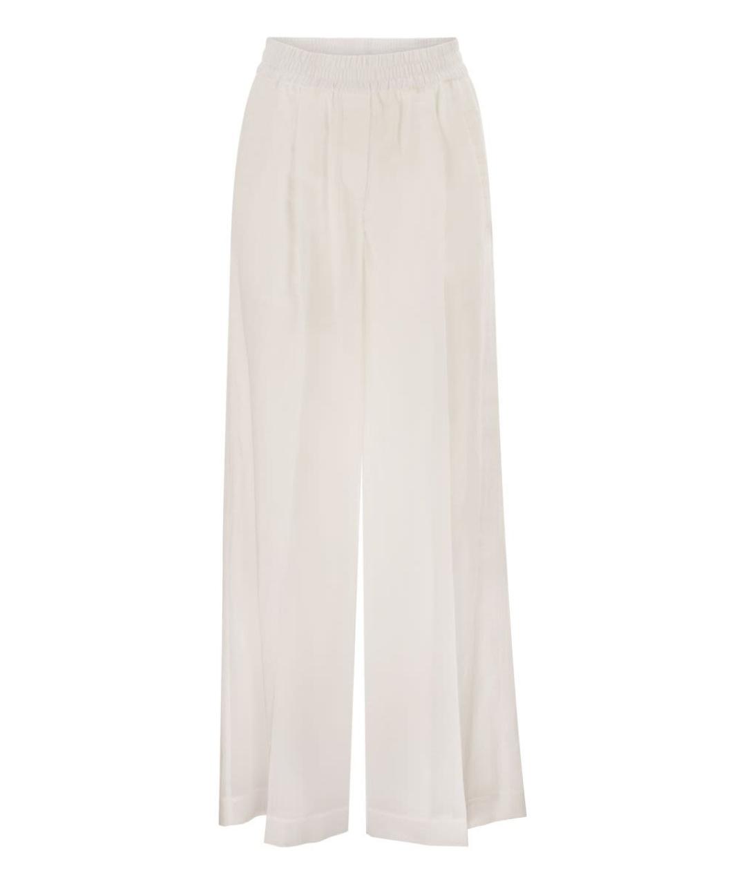 BRUNELLO CUCINELLI Белые хлопковые прямые брюки, фото 1