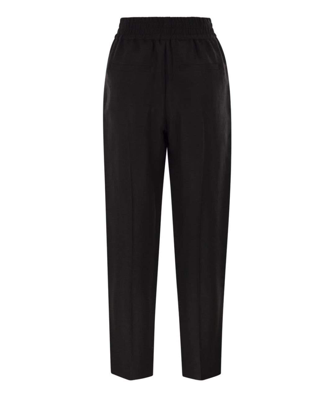 BRUNELLO CUCINELLI Черные вискозные прямые брюки, фото 2
