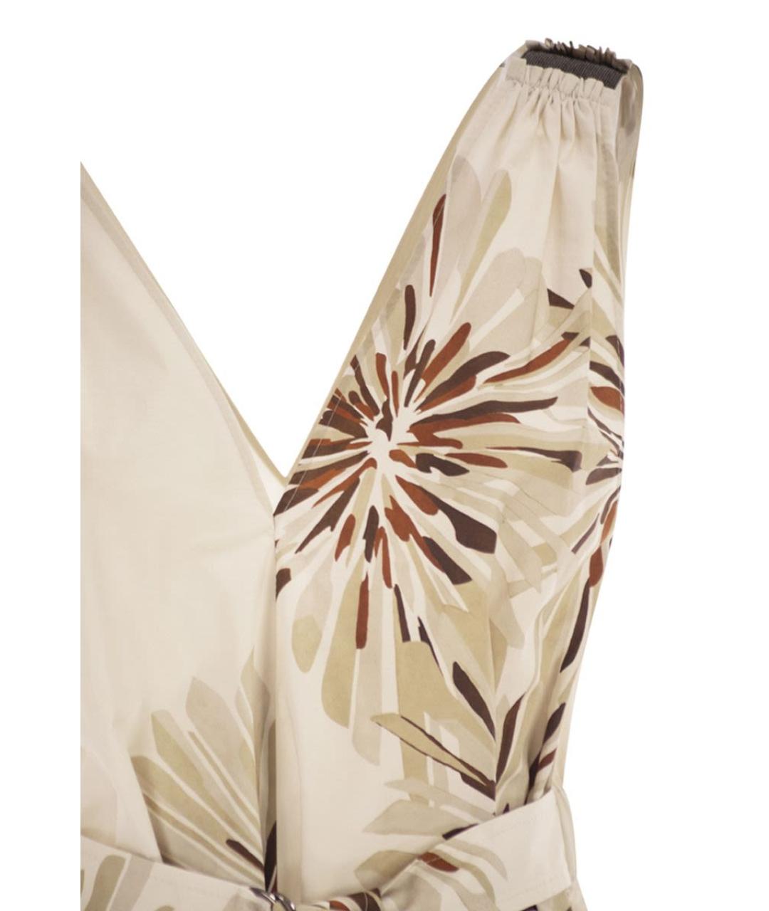 BRUNELLO CUCINELLI Мульти хлопковое повседневное платье, фото 4