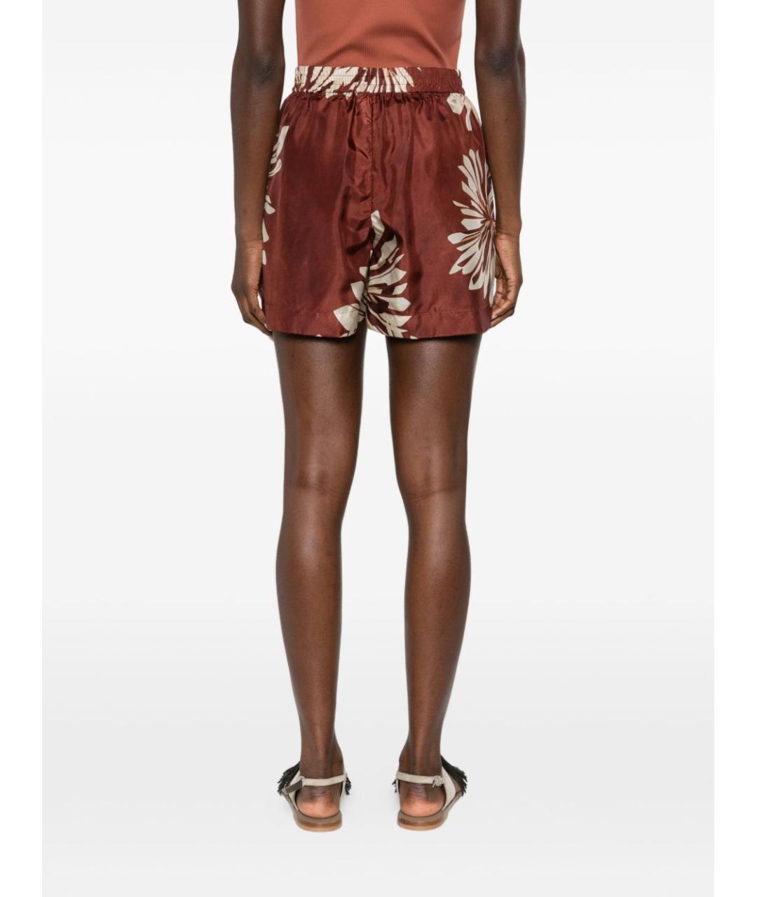 BRUNELLO CUCINELLI Бордовые шелковые шорты, фото 2