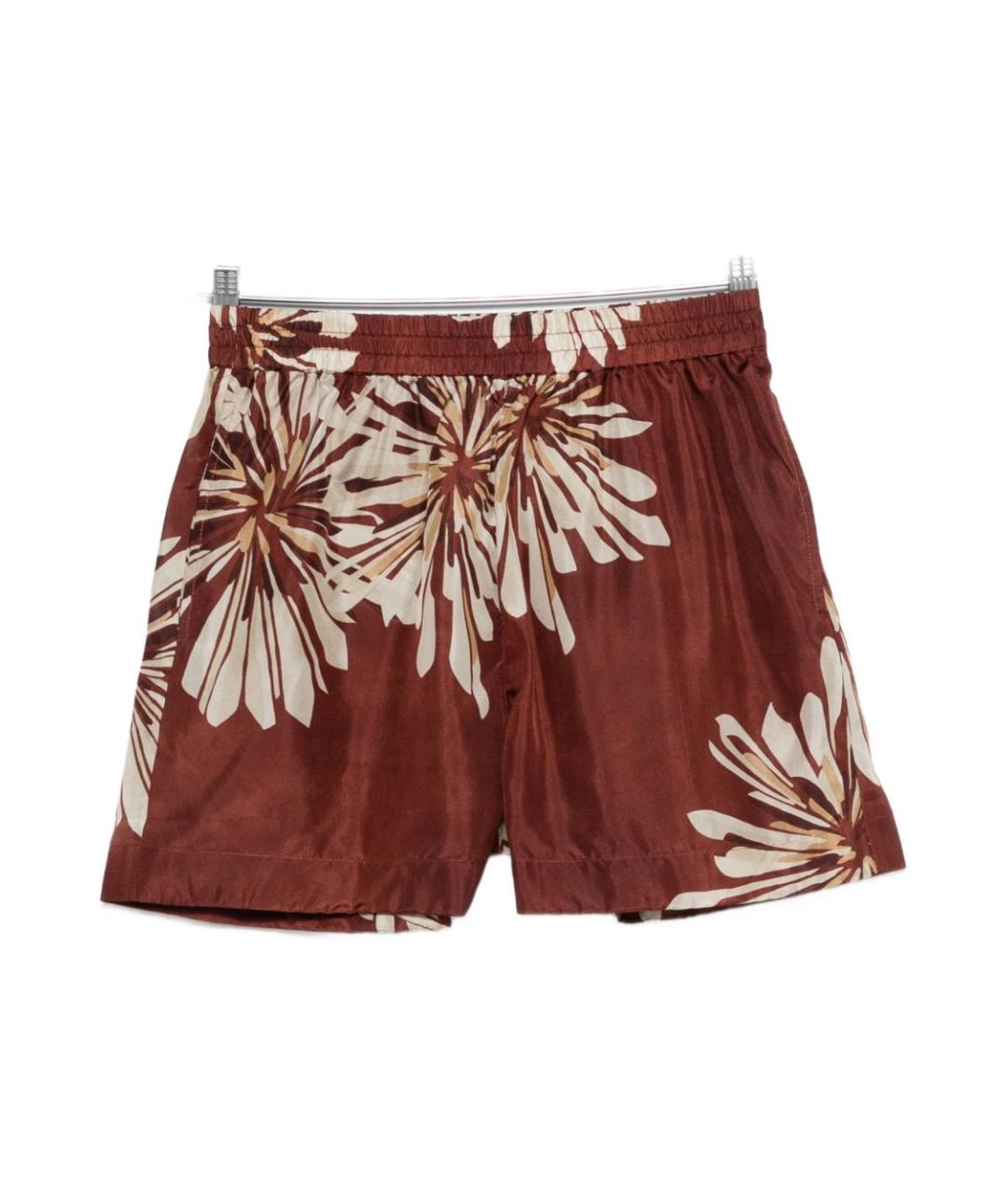 BRUNELLO CUCINELLI Бордовые шелковые шорты, фото 1