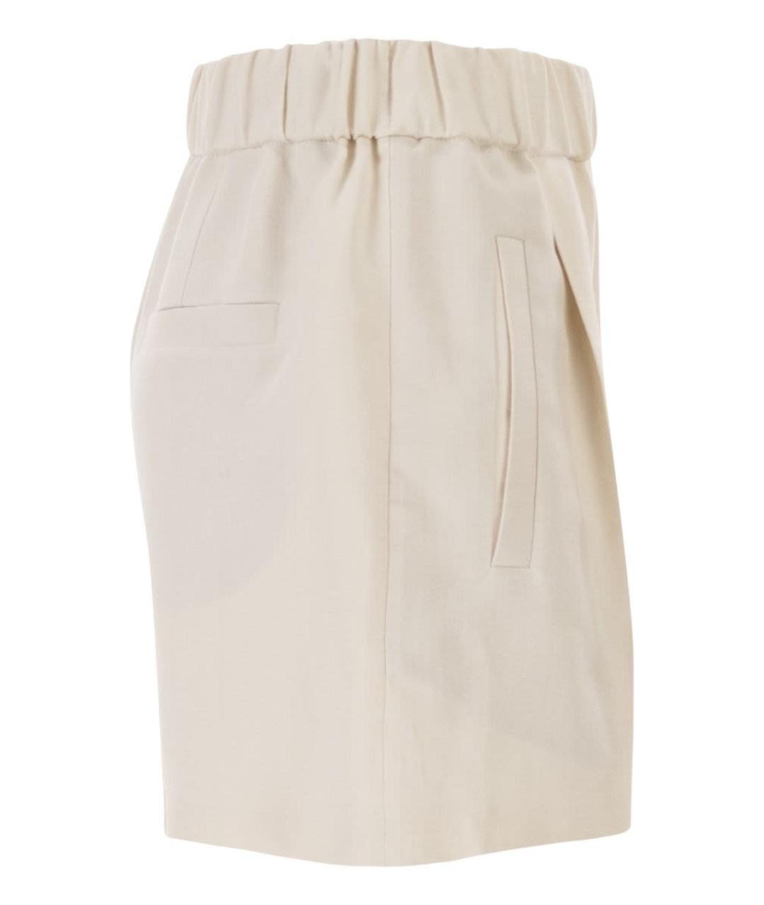 BRUNELLO CUCINELLI Бежевые вискозные шорты, фото 3