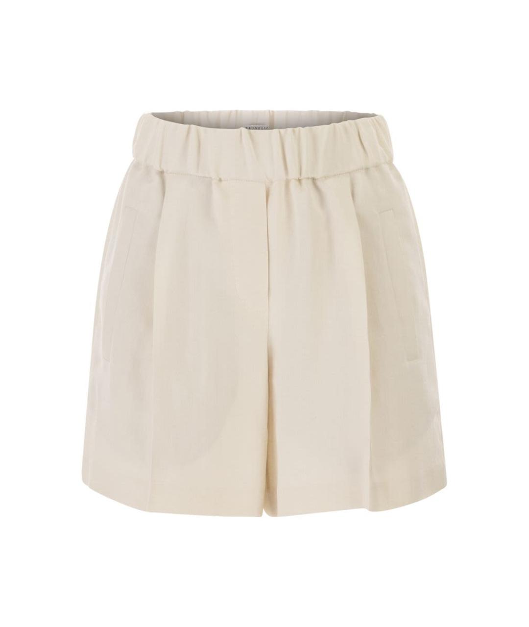 BRUNELLO CUCINELLI Бежевые вискозные шорты, фото 1
