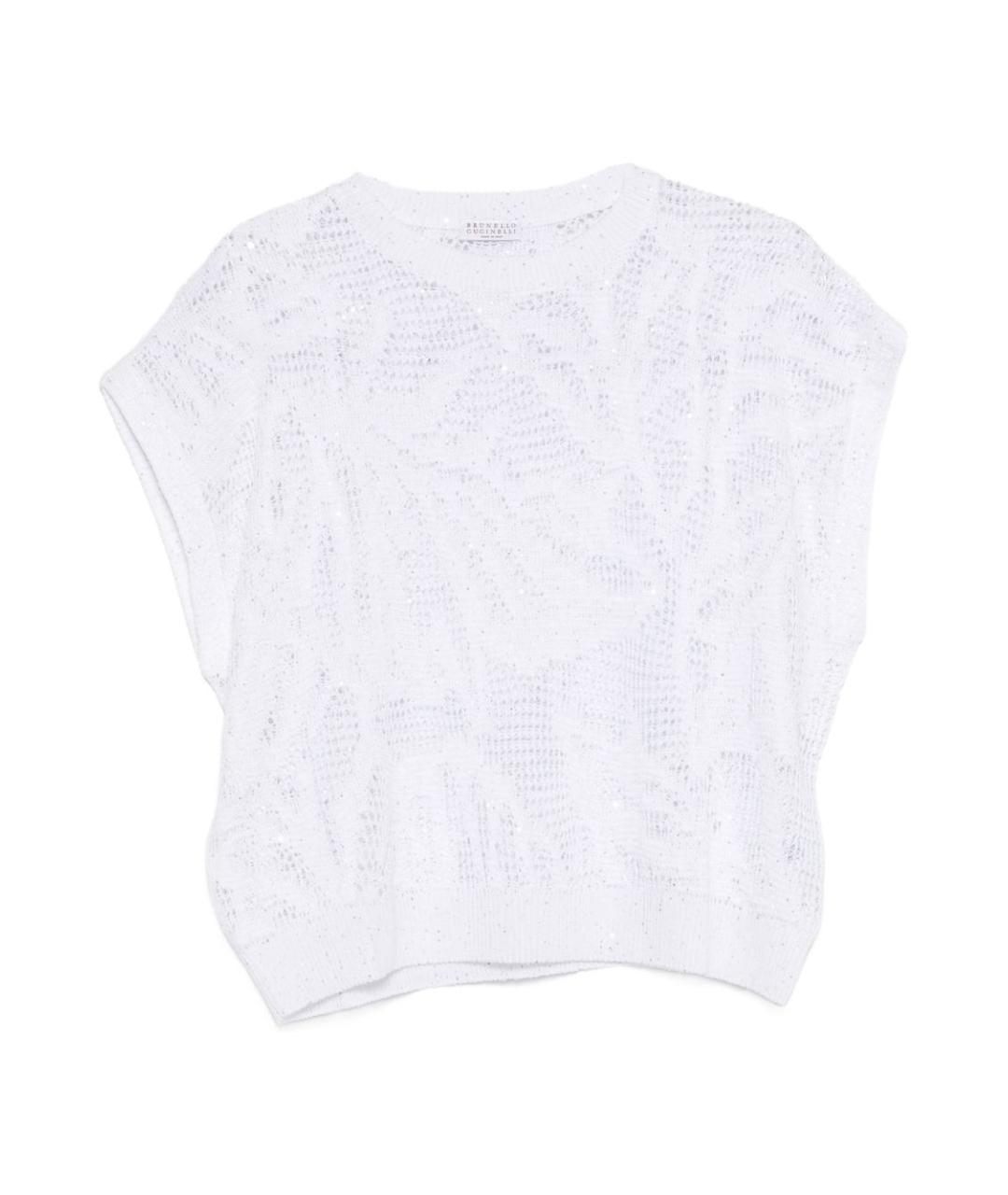 BRUNELLO CUCINELLI Белый льняной джемпер / свитер, фото 1
