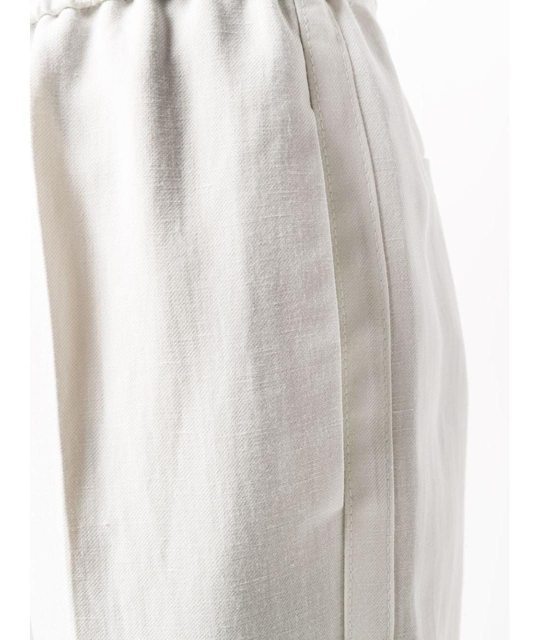 BRUNELLO CUCINELLI Белые вискозные брюки узкие, фото 5