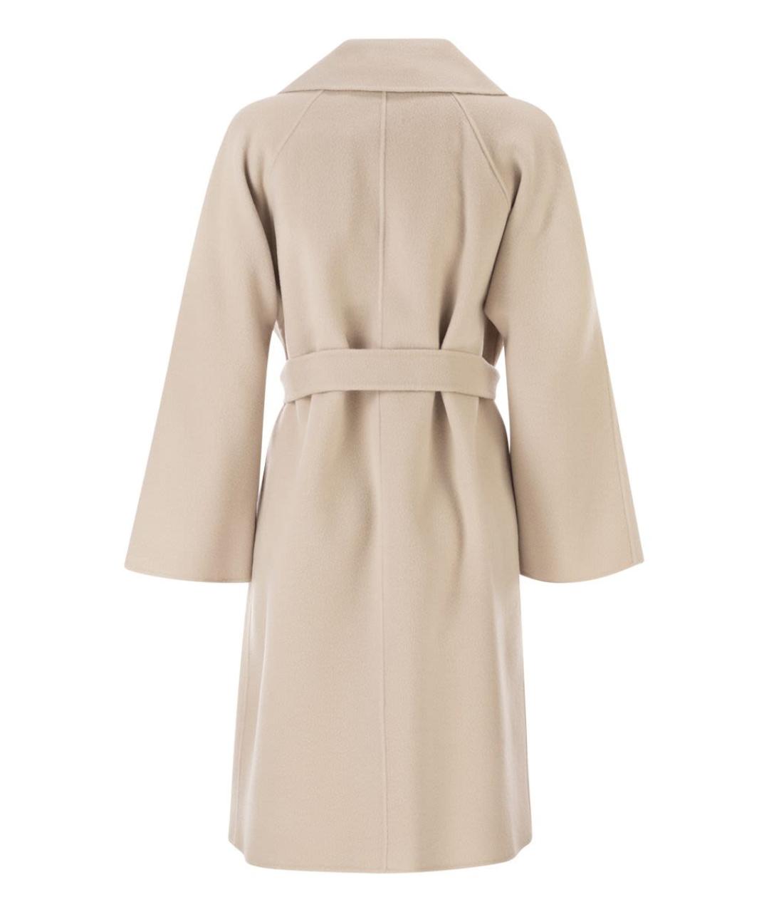 WEEKEND MAX MARA Бежевое шерстяное пальто, фото 2