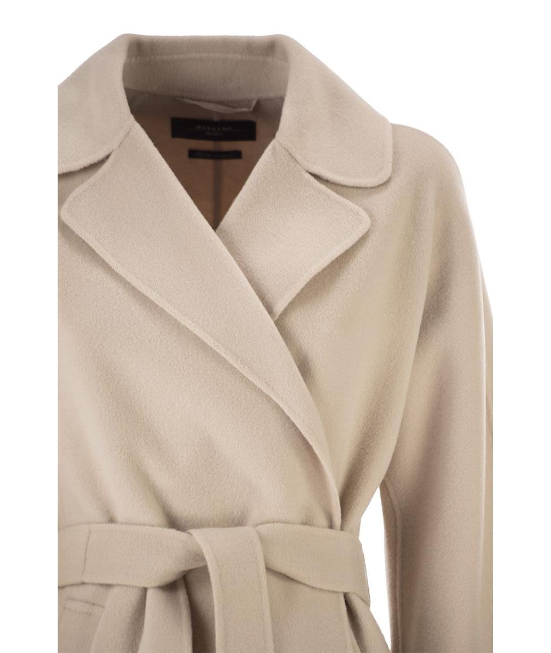 WEEKEND MAX MARA Бежевое шерстяное пальто, фото 4