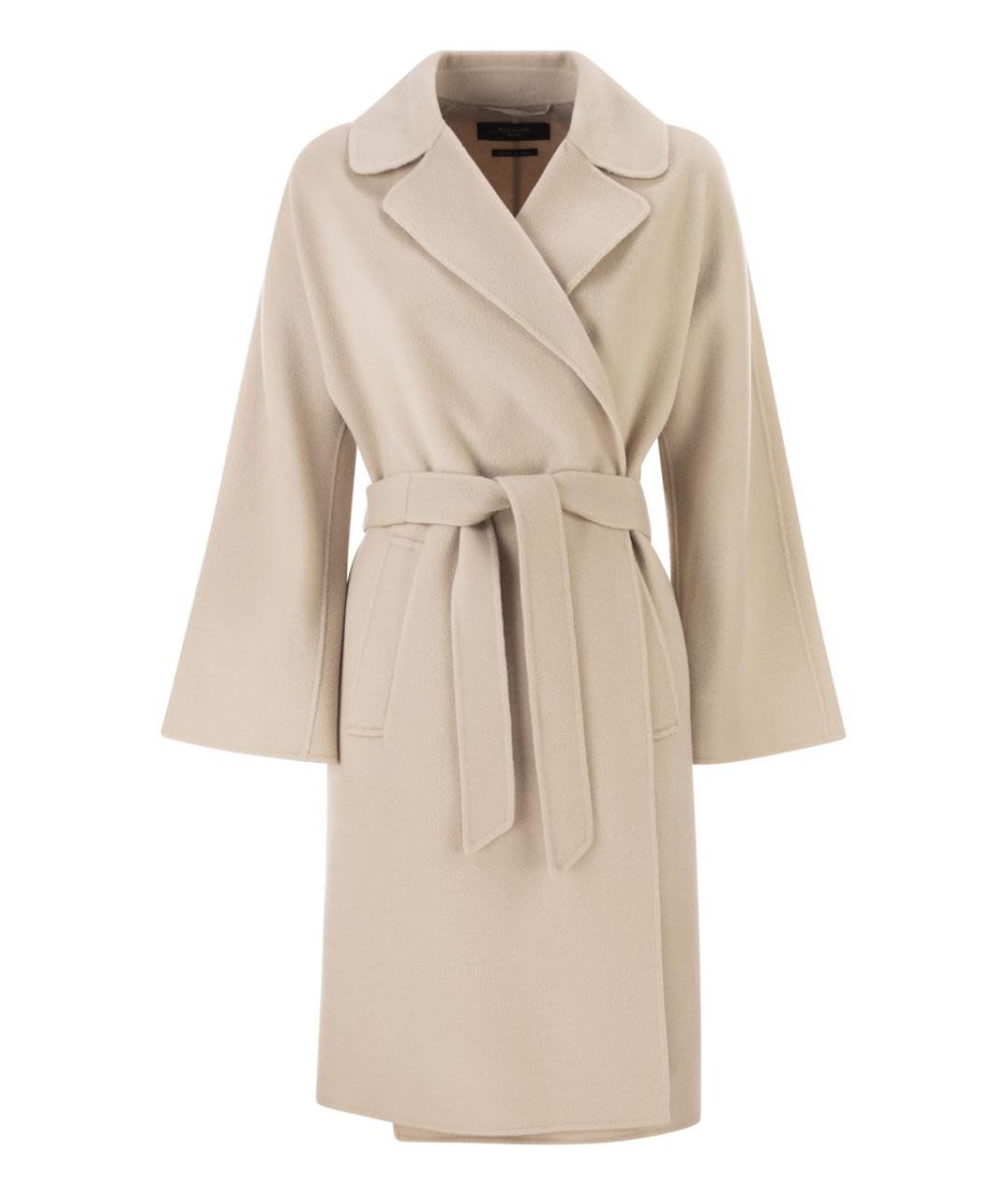 WEEKEND MAX MARA Бежевое шерстяное пальто, фото 1