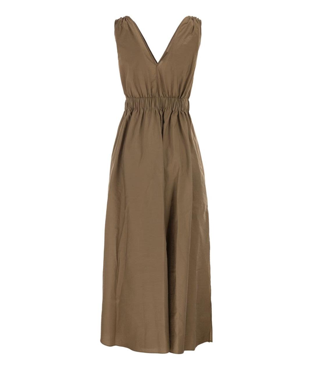 BRUNELLO CUCINELLI Бежевое хлопковое повседневное платье, фото 2