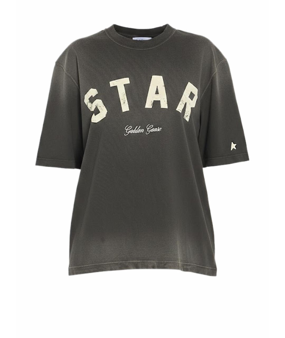 GOLDEN GOOSE DELUXE BRAND Серая хлопковая футболка, фото 1