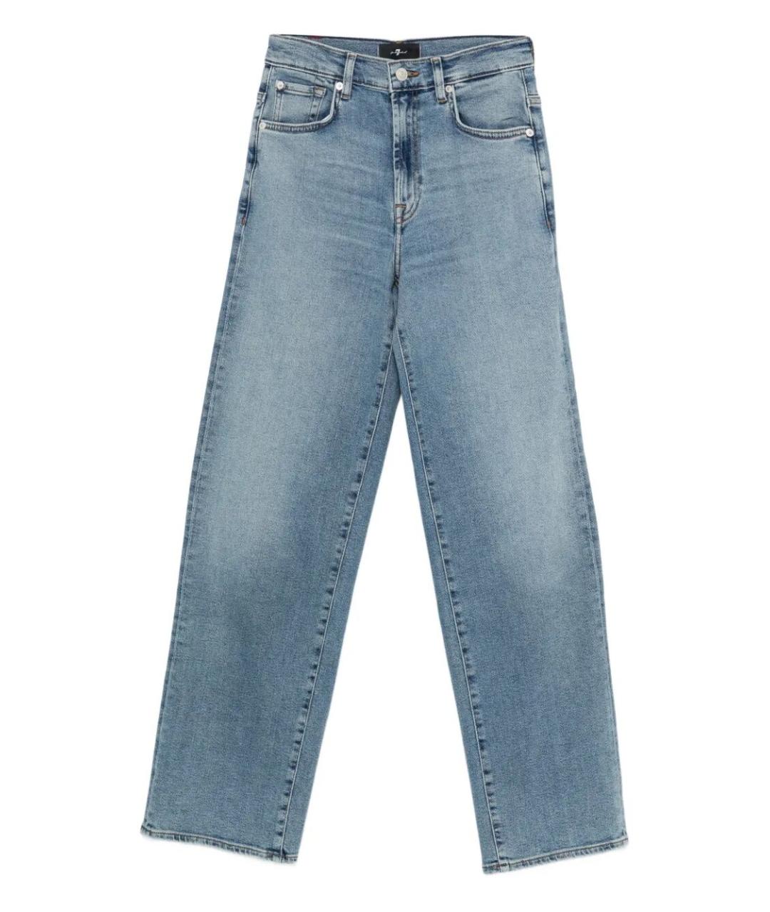 7 FOR ALL MANKIND Синие хлопковые прямые джинсы, фото 1