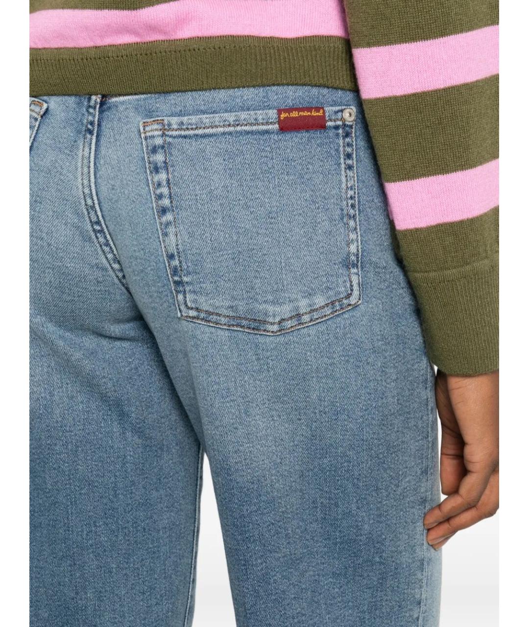 7 FOR ALL MANKIND Синие хлопковые прямые джинсы, фото 5