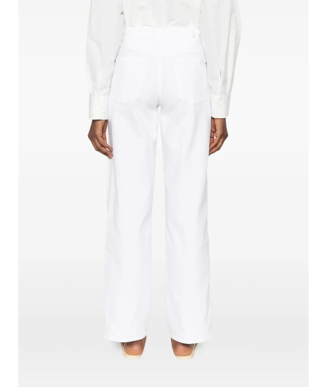 7 FOR ALL MANKIND Белые хлопковые прямые джинсы, фото 4