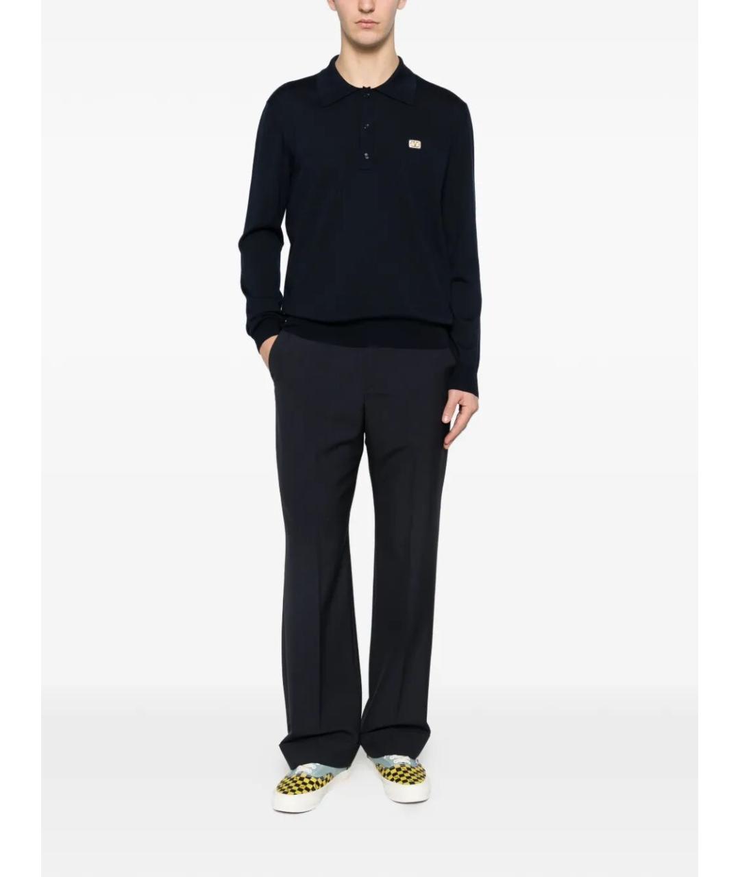 VALENTINO Синие шерстяные повседневные брюки, фото 2