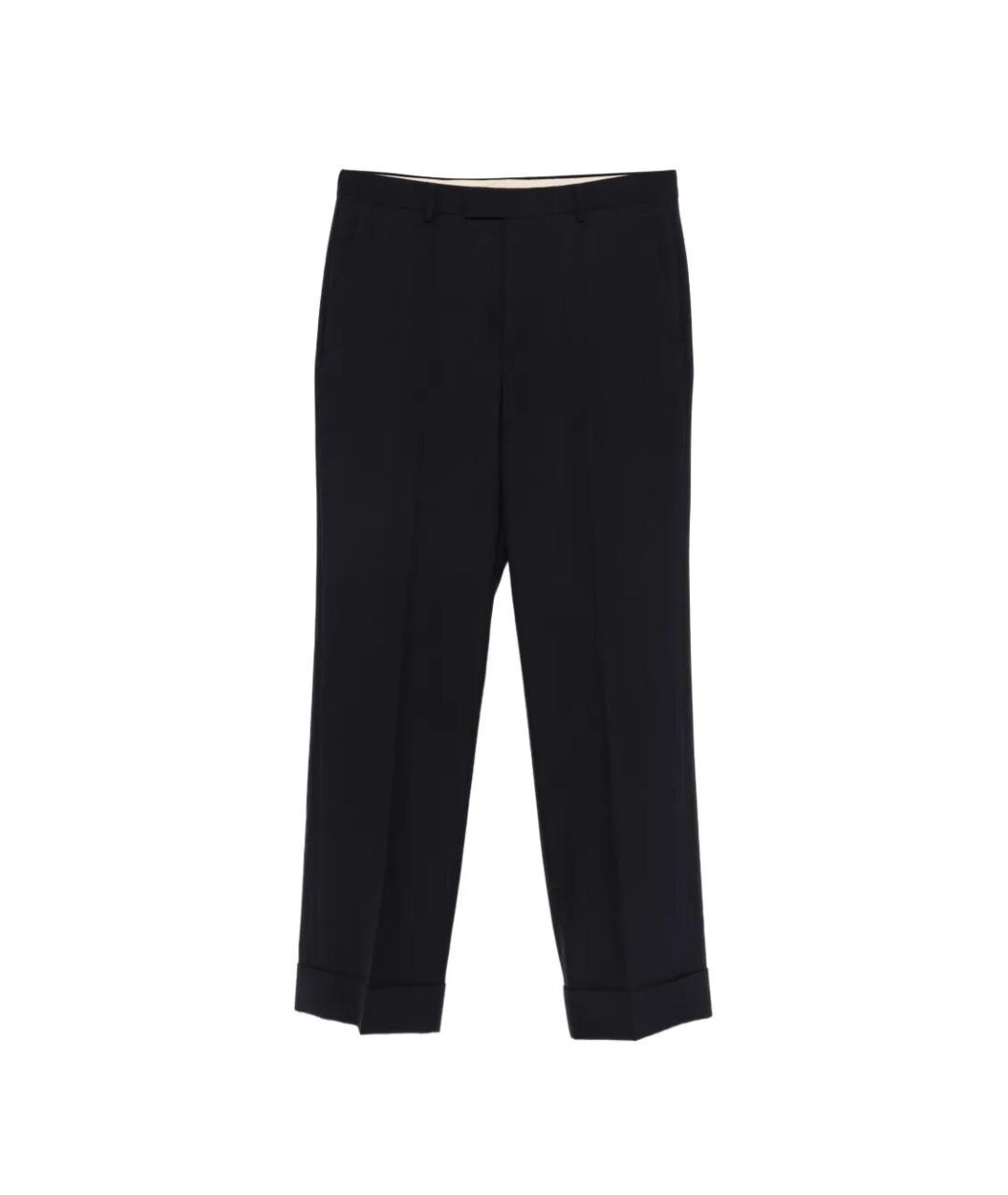 VALENTINO Синие шерстяные повседневные брюки, фото 1