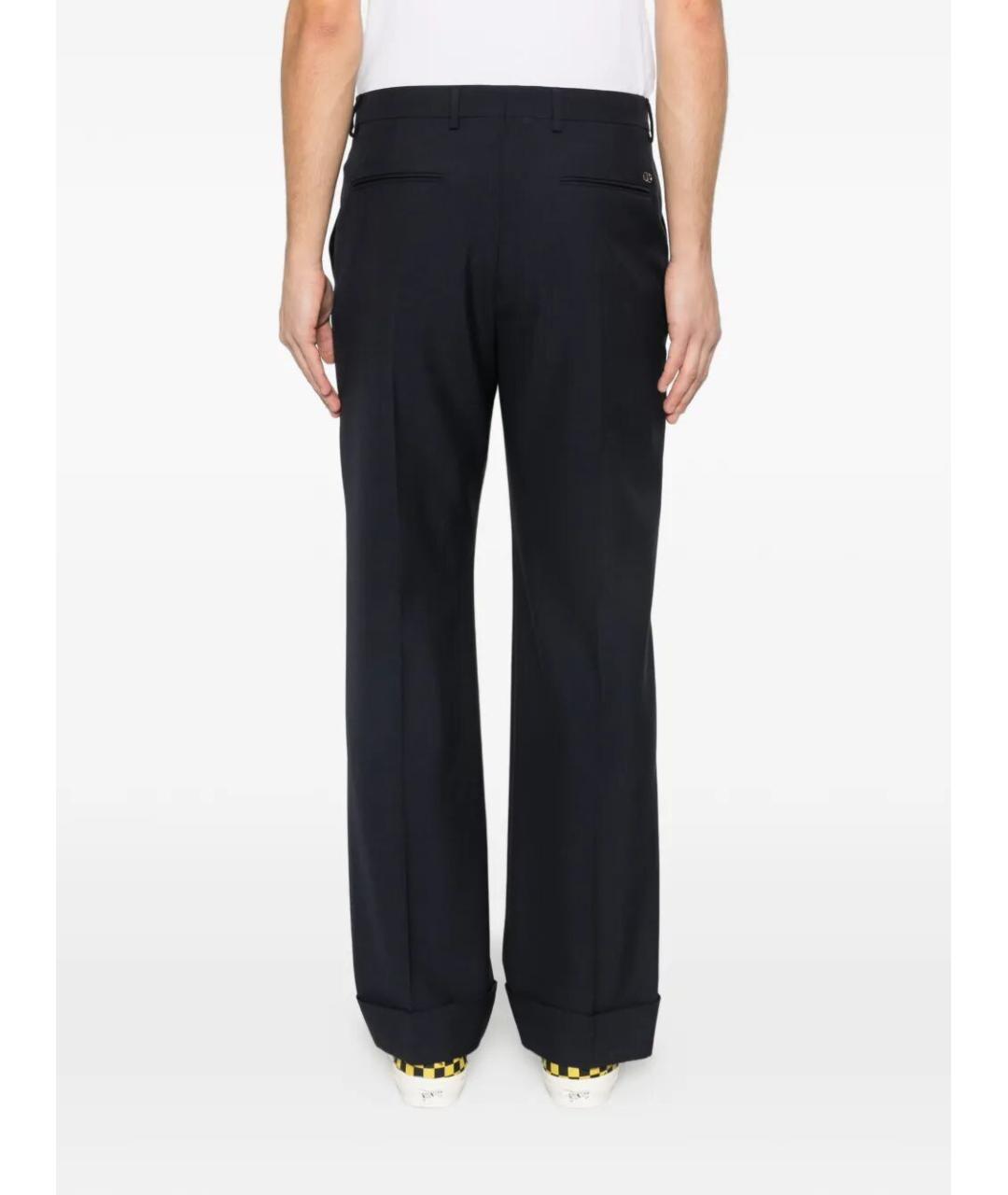 VALENTINO Синие шерстяные повседневные брюки, фото 3