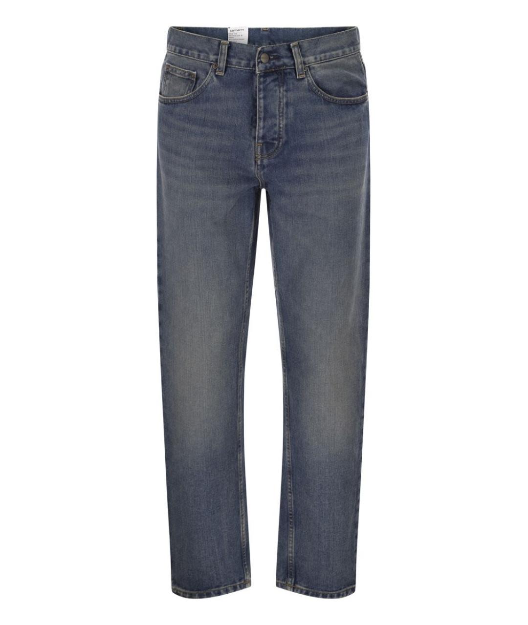 CARHARTT WIP Синие хлопковые прямые джинсы, фото 1