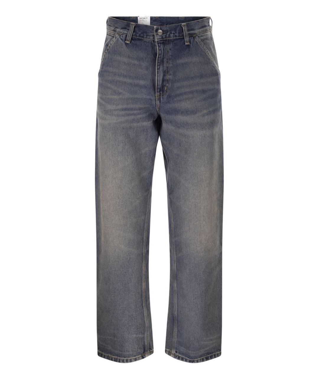 CARHARTT WIP Синие хлопковые прямые джинсы, фото 1