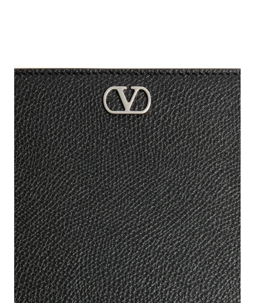 VALENTINO Черная кожаная барсетка, фото 4