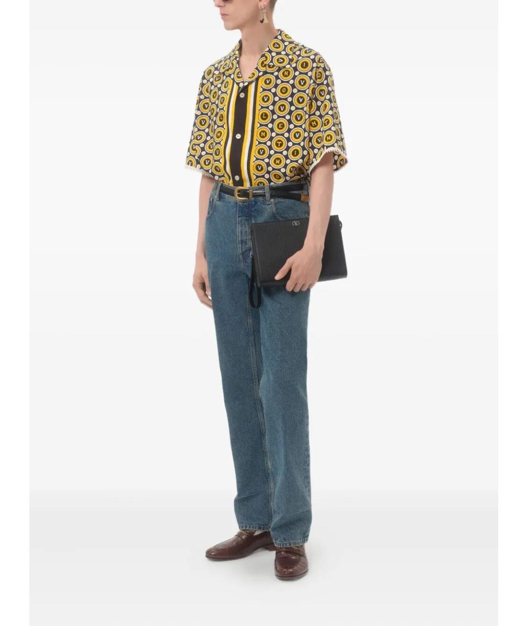 VALENTINO Черная кожаная барсетка, фото 2