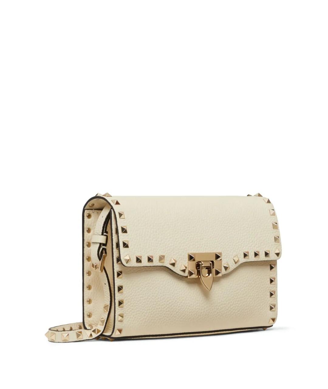 VALENTINO Бежевая кожаная сумка через плечо, фото 3