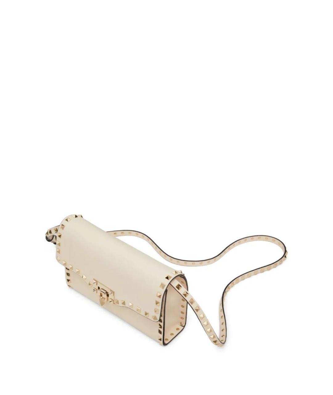 VALENTINO Бежевая кожаная сумка через плечо, фото 5