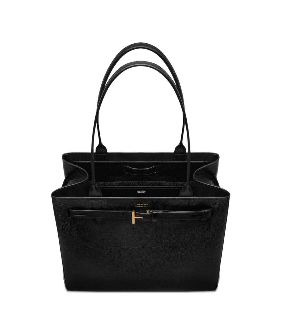 TOM FORD Черная кожаная сумка тоут, фото 3