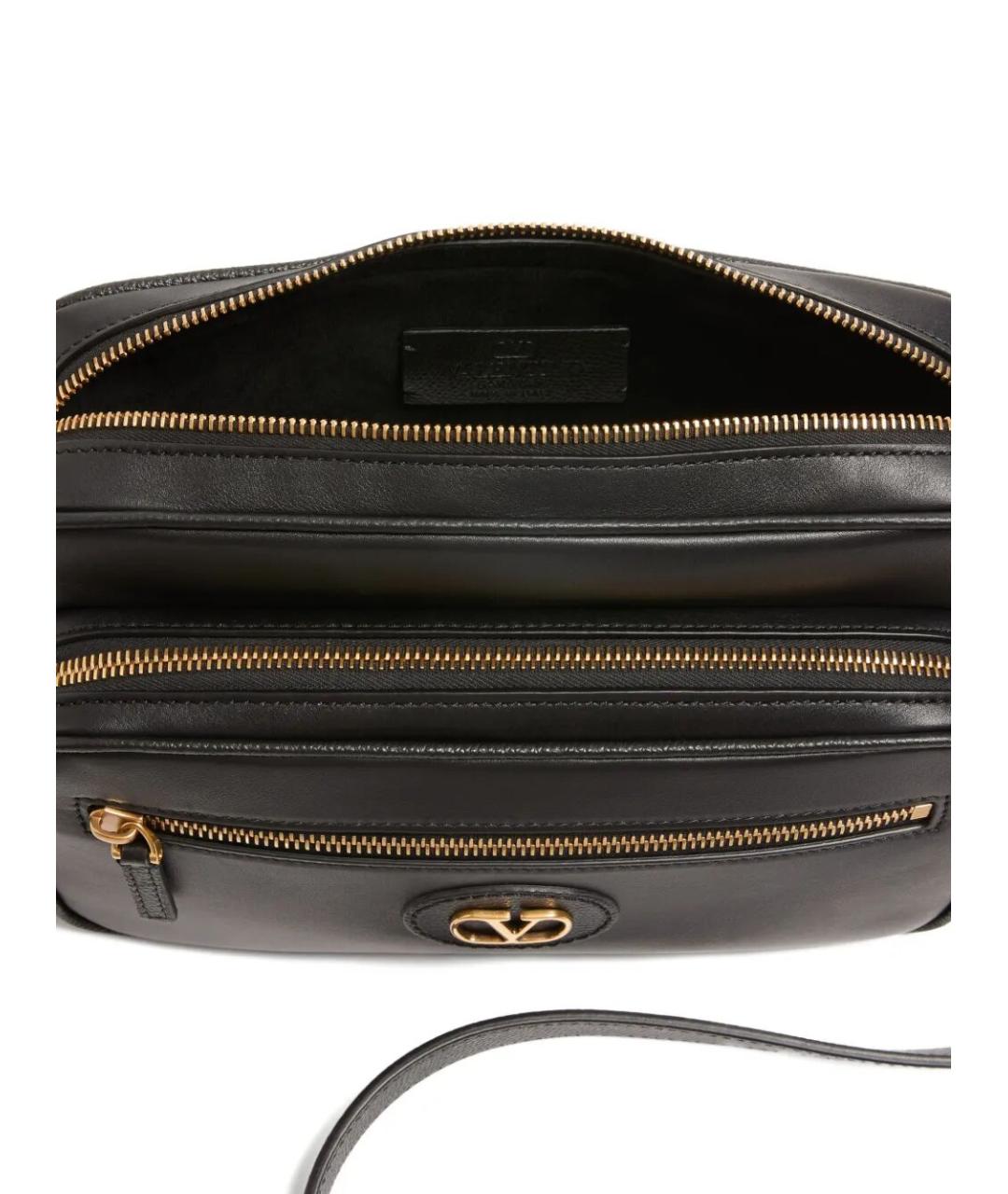 VALENTINO Черная кожаная сумка на плечо, фото 5