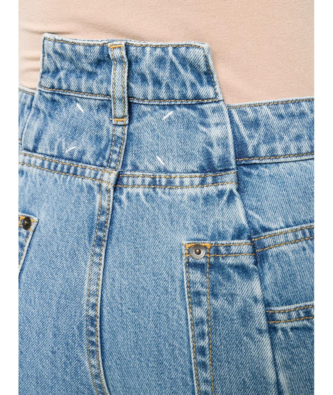 MAISON MARGIELA Синие хлопковые прямые джинсы, фото 4