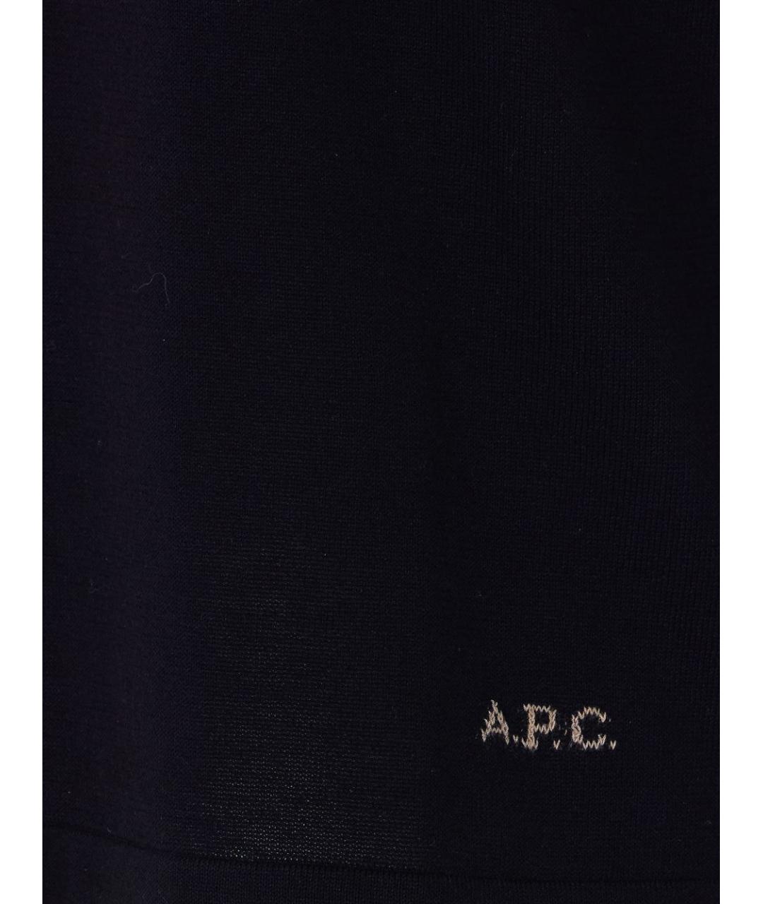 A.P.C. Черное хлопковое поло с коротким рукавом, фото 3