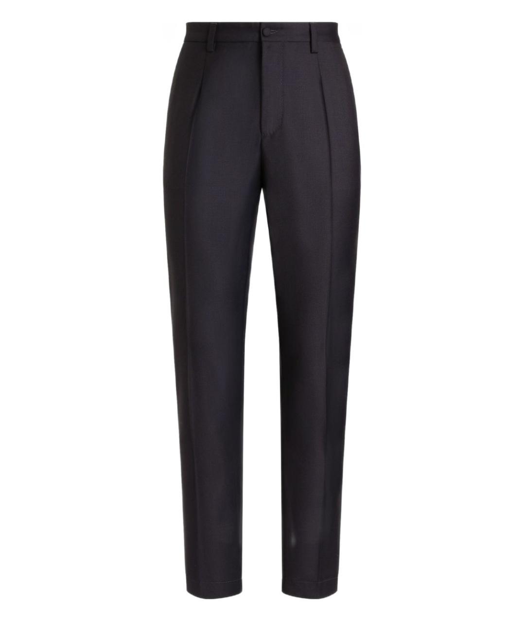 DOLCE&GABBANA Синие шерстяные повседневные брюки, фото 1