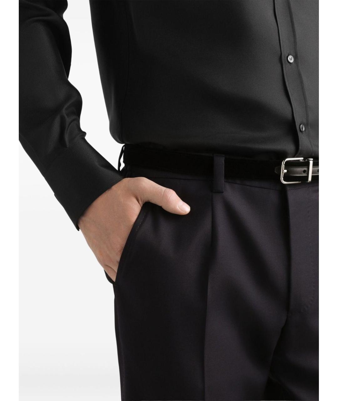 DOLCE&GABBANA Синие шерстяные повседневные брюки, фото 5