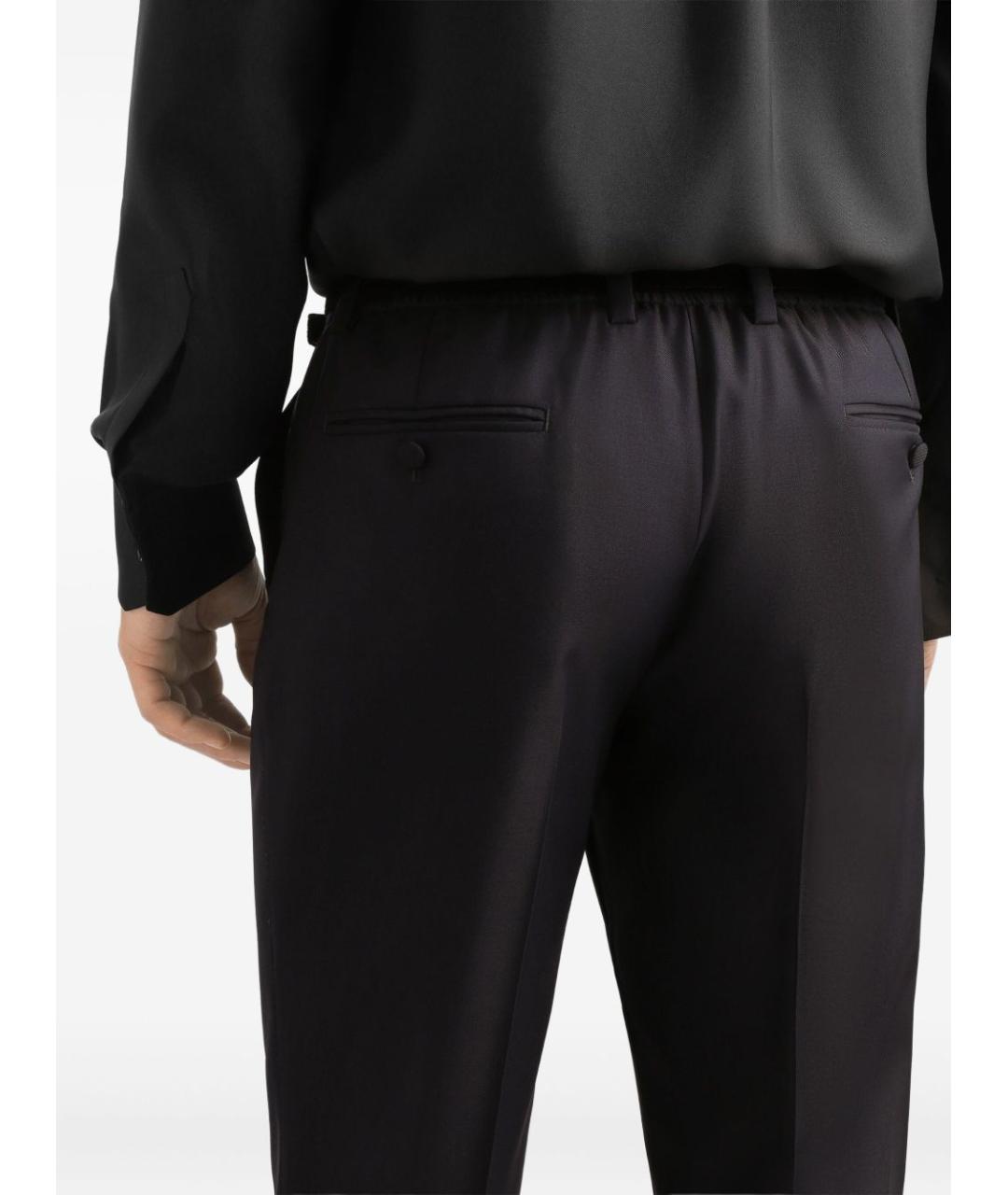 DOLCE&GABBANA Синие шерстяные повседневные брюки, фото 4