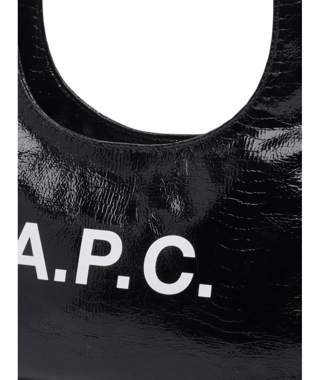 A.P.C. Черная сумка через плечо из искусственной кожи, фото 4