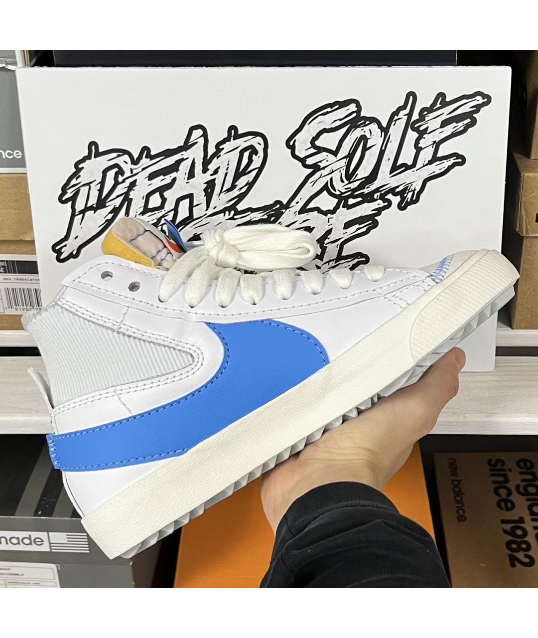 NIKE Белые кожаные высокие кроссовки / кеды, фото 3