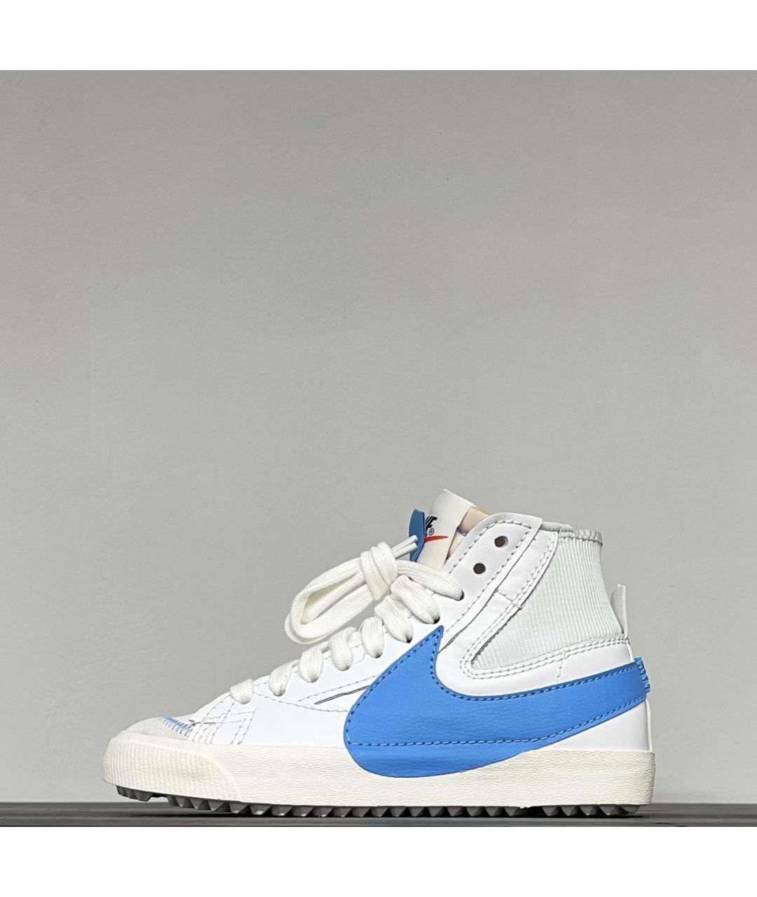 NIKE Белые кожаные высокие кроссовки / кеды, фото 6